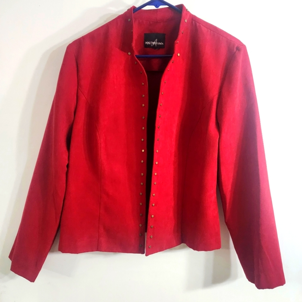 Vintage womens Positive Attitude Red Blazer